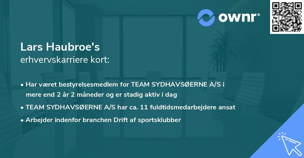 Lars Haubroe's erhvervskarriere kort