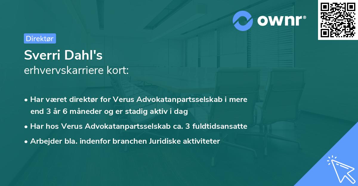 Sverri Dahl's erhvervskarriere kort