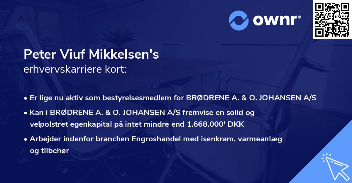 Peter Viuf Mikkelsen's erhvervskarriere kort