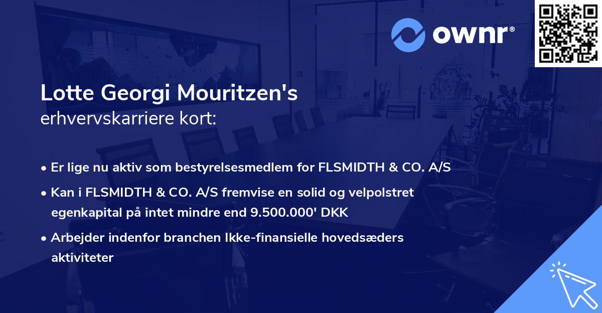 Lotte Georgi Mouritzen's erhvervskarriere kort