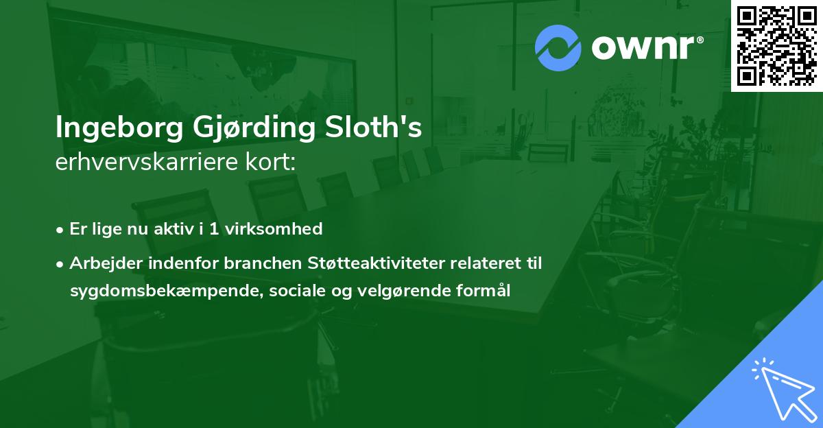 Ingeborg Gjørding Sloth's erhvervskarriere kort