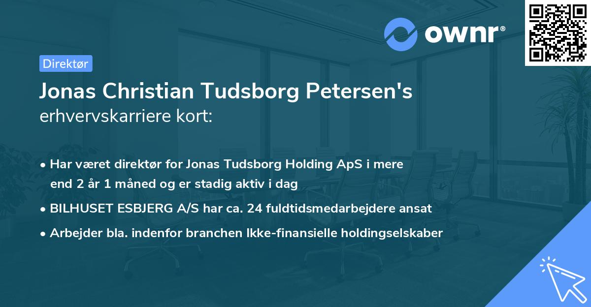 Jonas Christian Tudsborg Petersen's erhvervskarriere kort