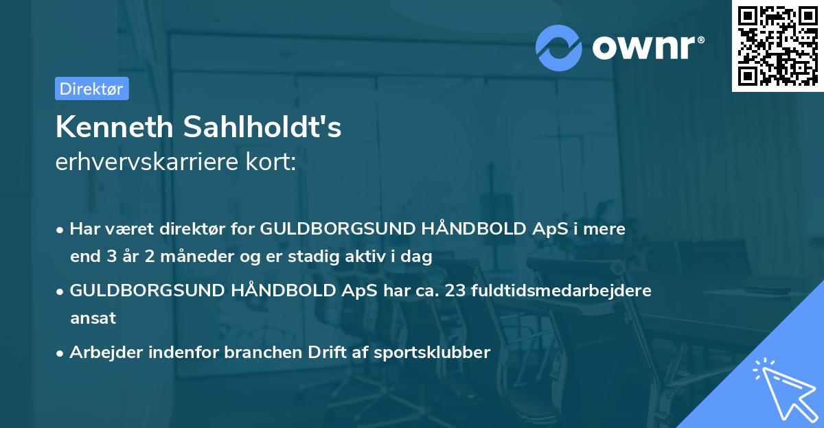 Kenneth Sahlholdt's erhvervskarriere kort