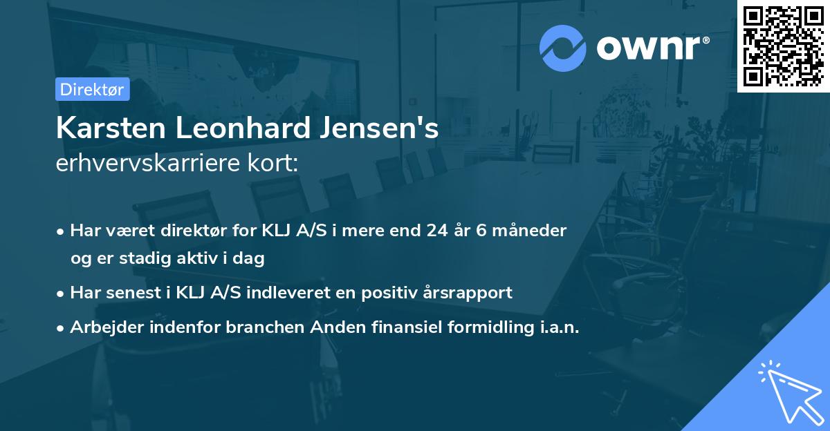 Karsten Leonhard Jensen's erhvervskarriere kort