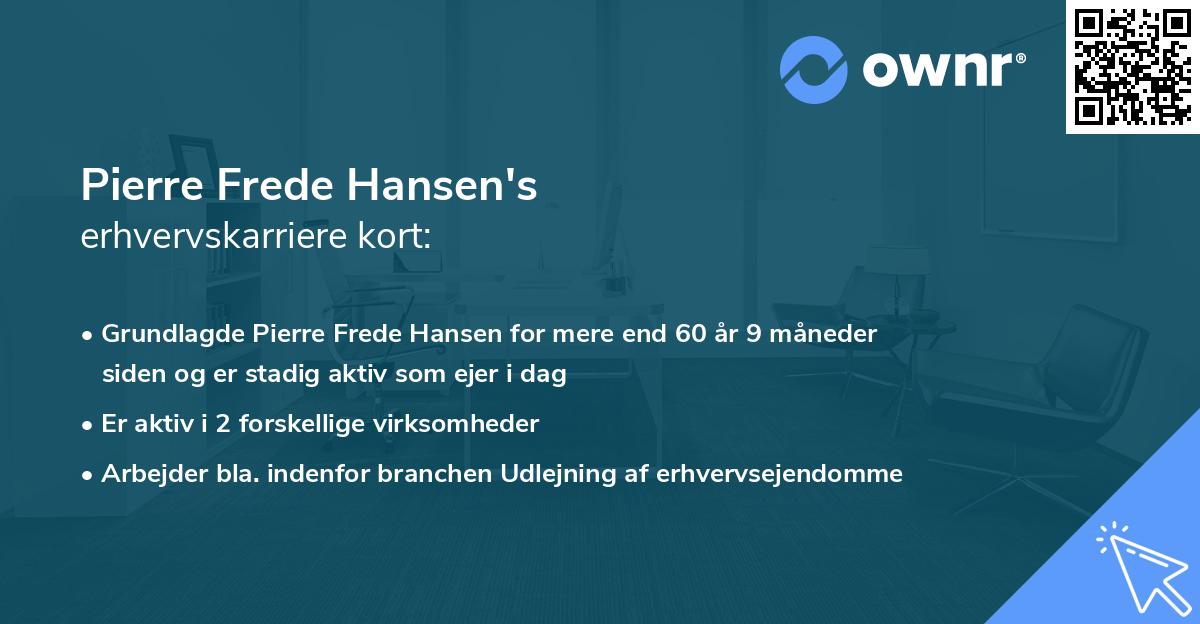 Pierre Frede Hansen's erhvervskarriere kort