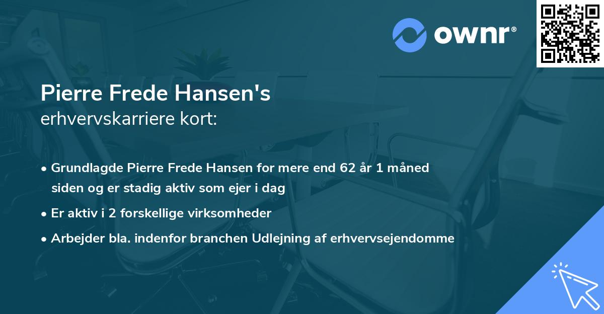 Pierre Frede Hansen's erhvervskarriere kort