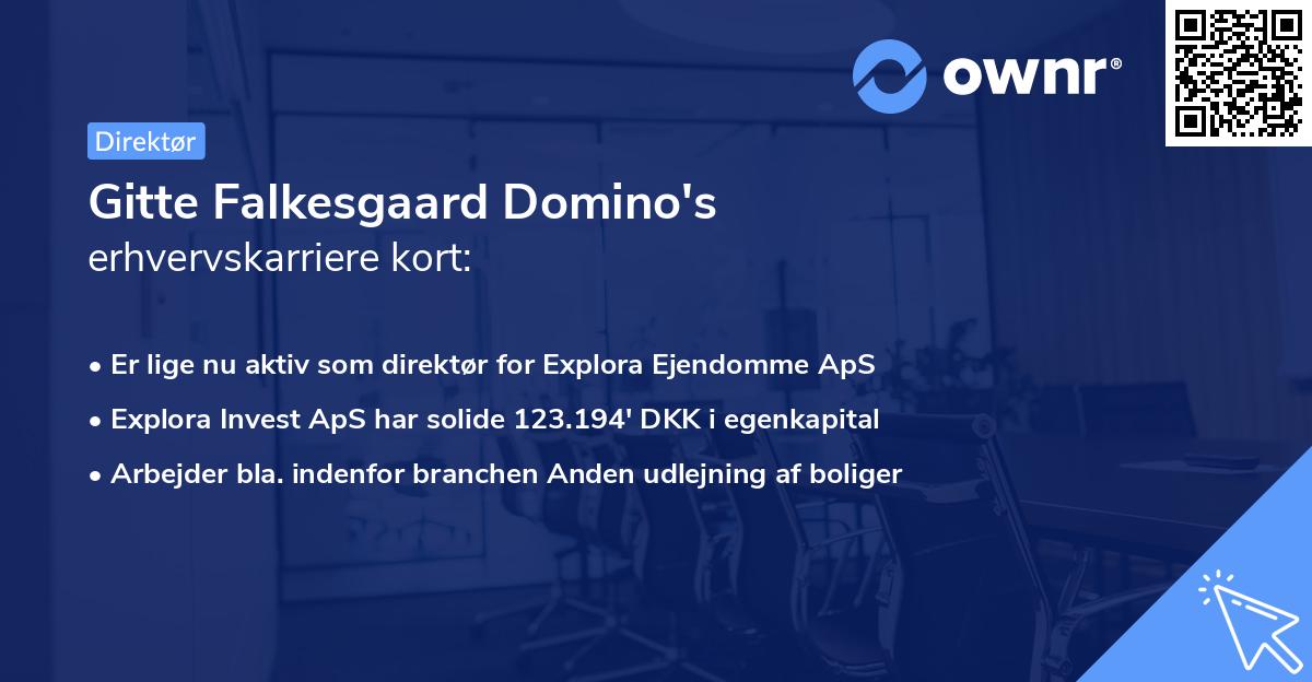 Gitte Falkesgaard Domino's erhvervskarriere kort