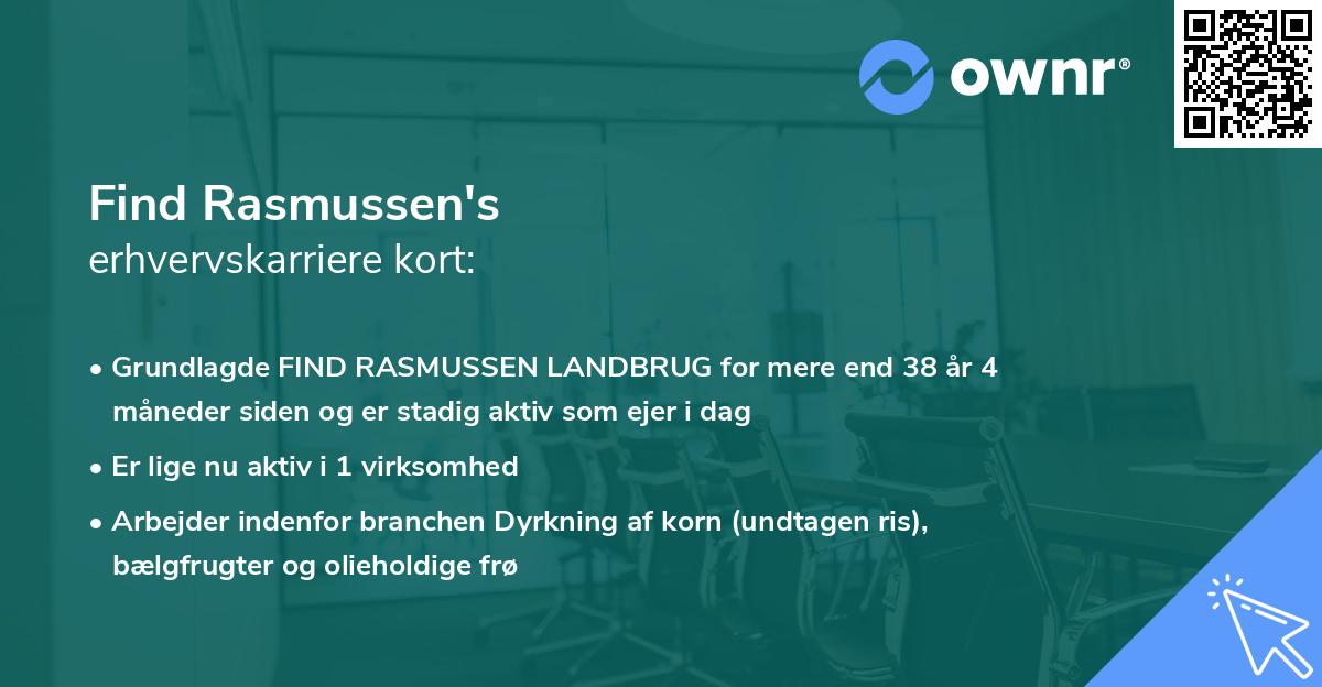 Find Rasmussen's erhvervskarriere kort