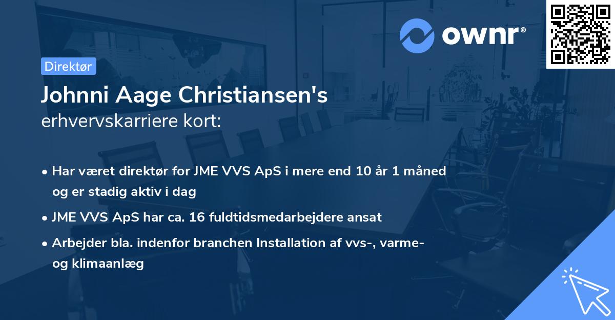 Johnni Aage Christiansen's erhvervskarriere kort