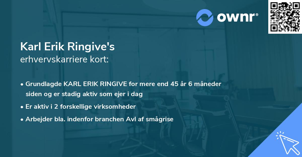 Karl Erik Ringive's erhvervskarriere kort