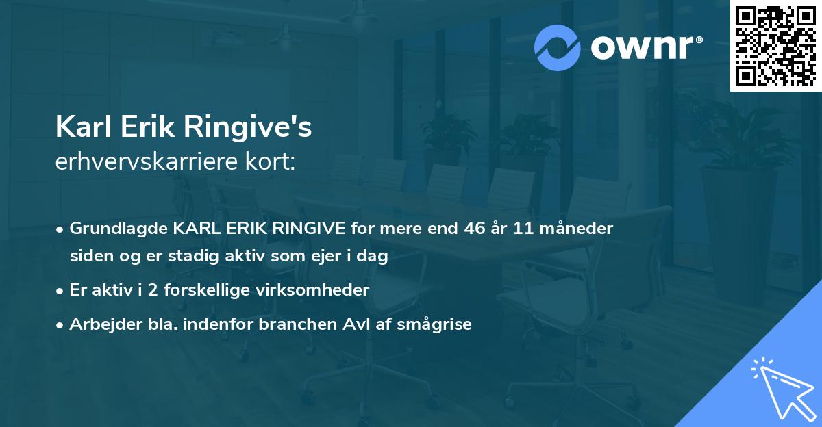 Karl Erik Ringive's erhvervskarriere kort