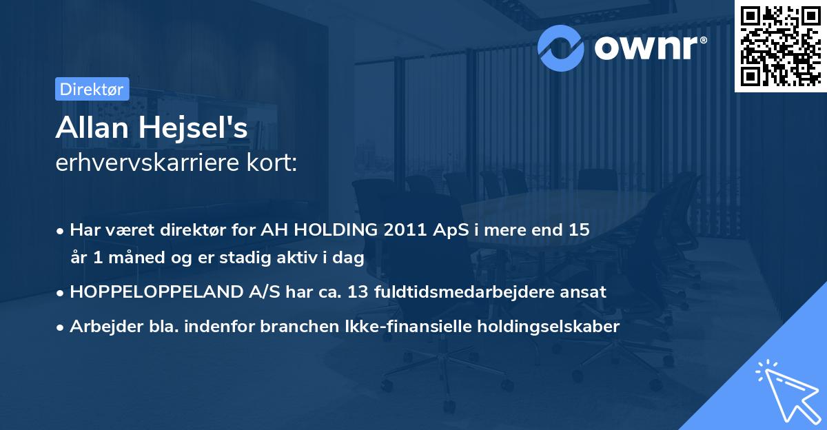 Allan Hejsel's erhvervskarriere kort