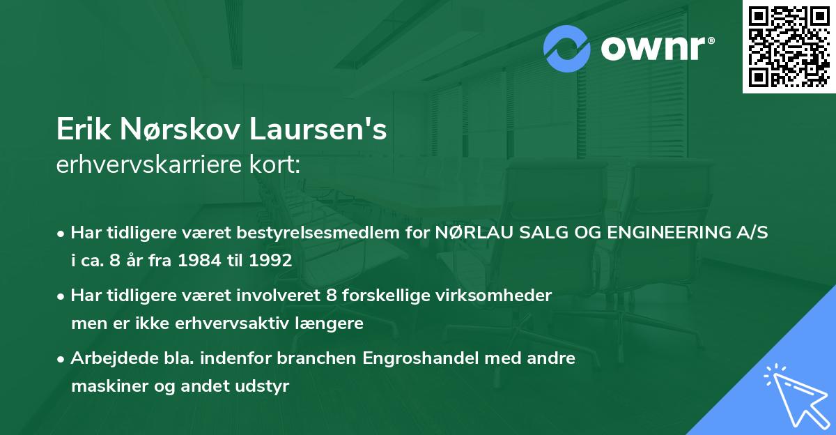 Erik Nørskov Laursen's erhvervskarriere kort
