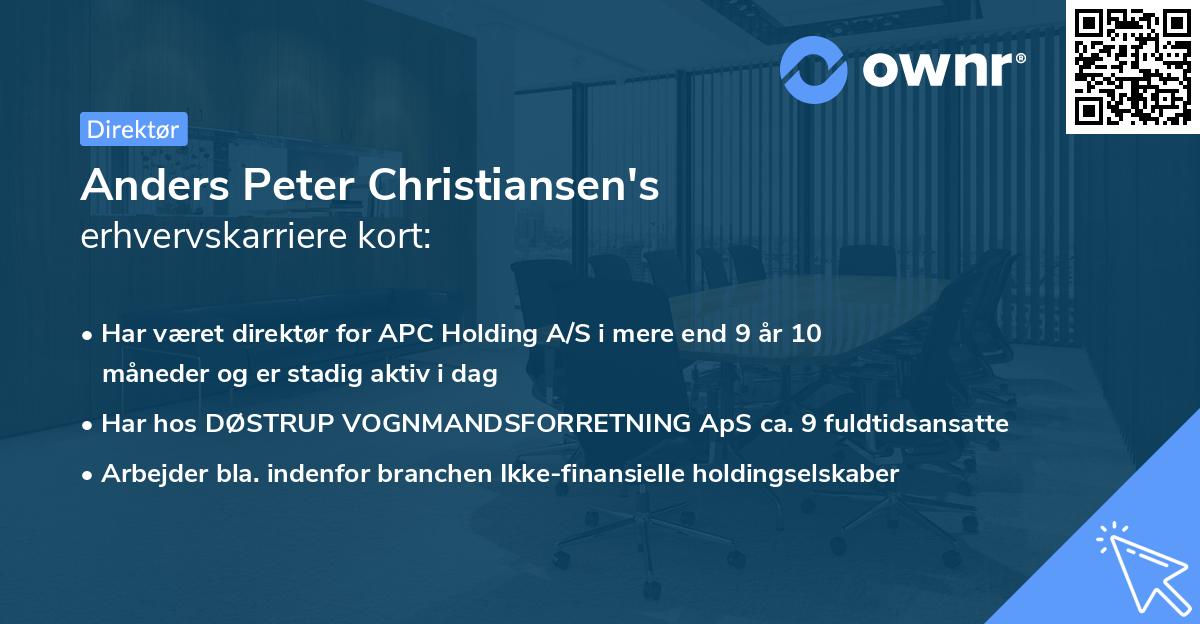 Anders Peter Christiansen's erhvervskarriere kort