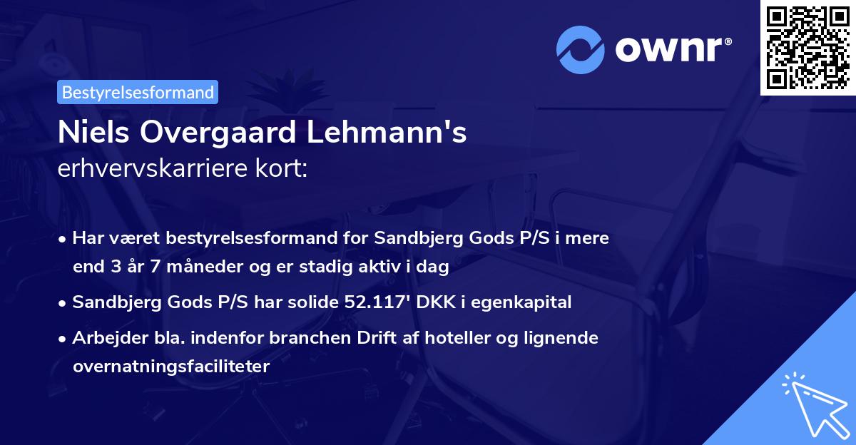 Niels Overgaard Lehmann's erhvervskarriere kort