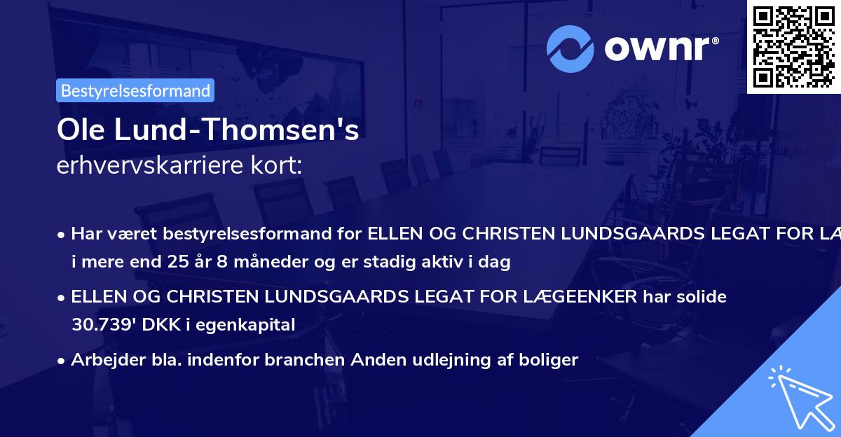 Ole Lund-Thomsen's erhvervskarriere kort