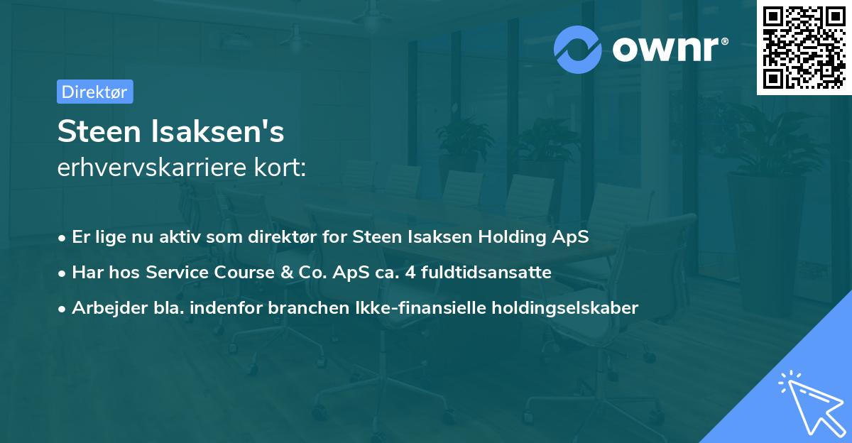Steen Isaksen's erhvervskarriere kort