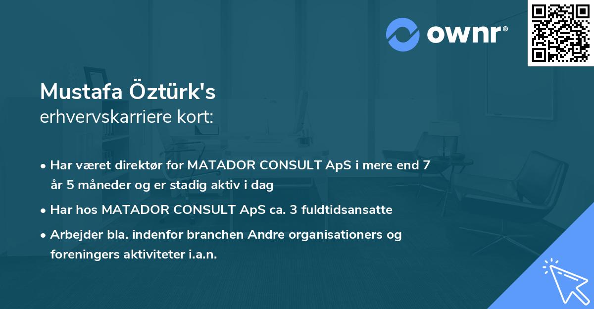 Mustafa Öztürk's erhvervskarriere kort