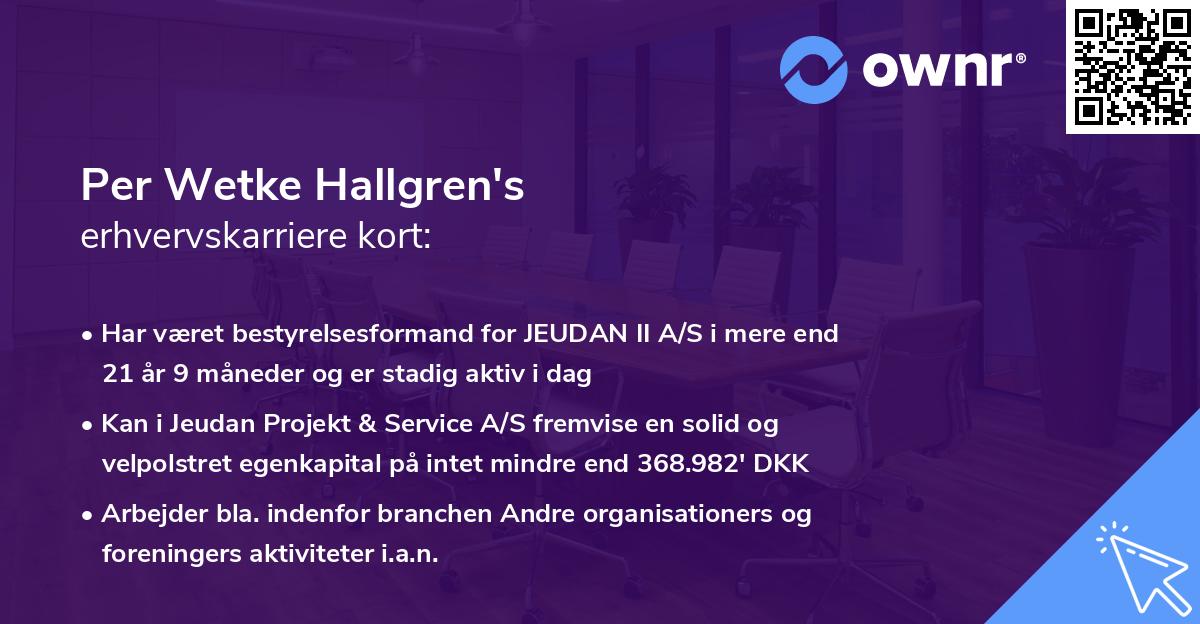 Per Wetke Hallgren's erhvervskarriere kort