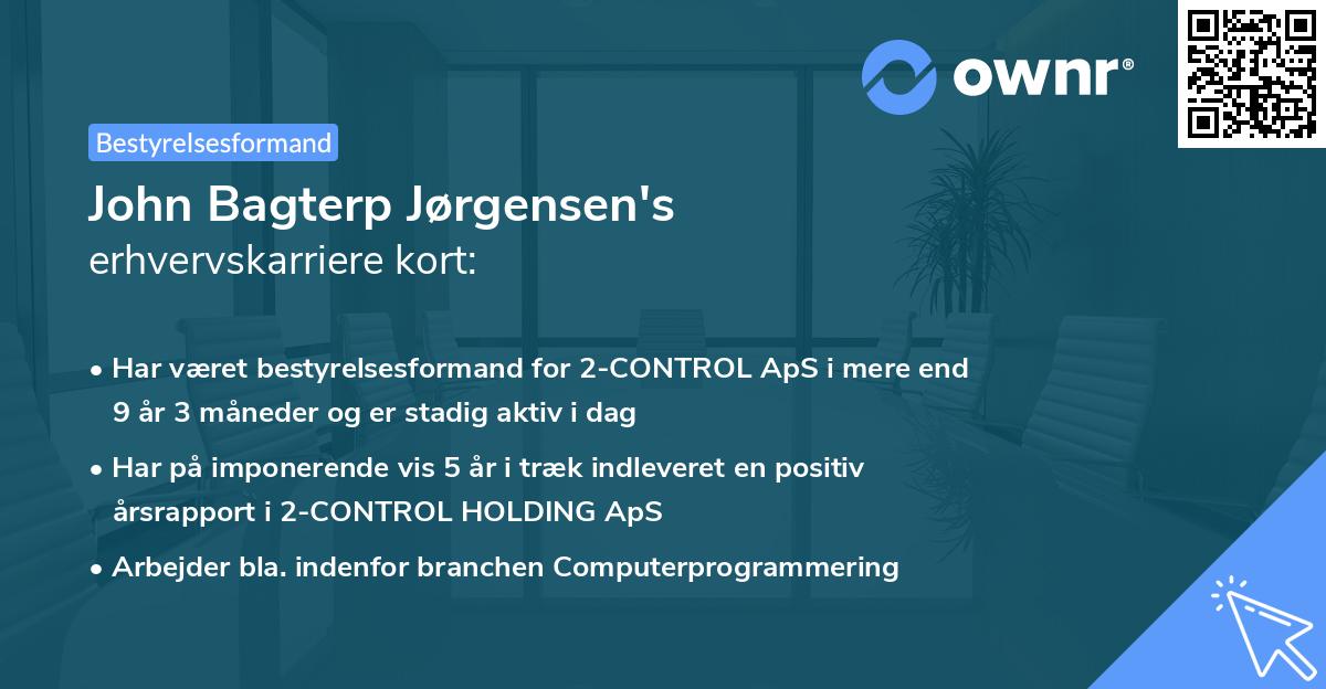 John Bagterp Jørgensen's erhvervskarriere kort
