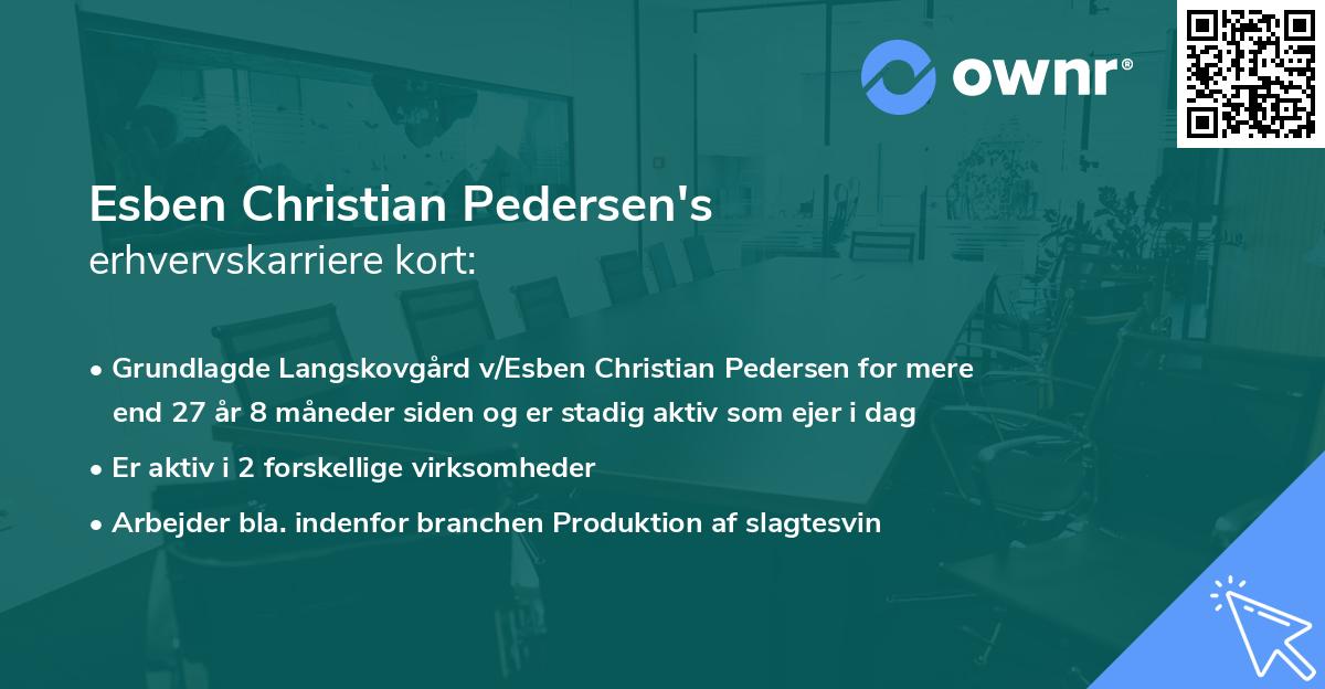 Esben Christian Pedersen's erhvervskarriere kort