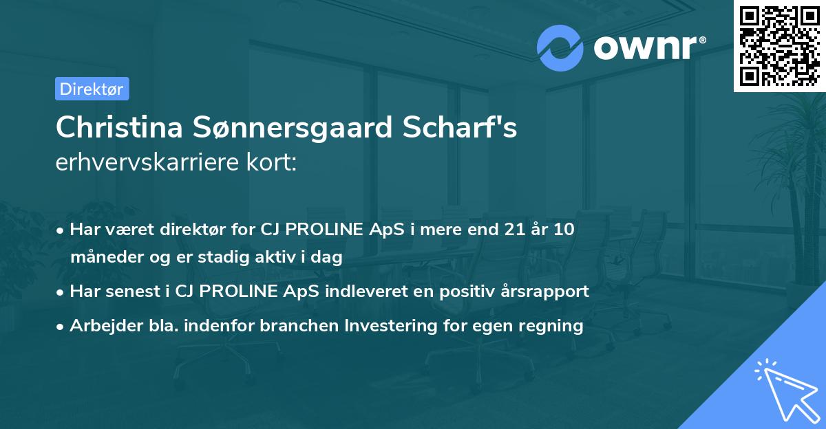Christina Sønnersgaard Scharf's erhvervskarriere kort