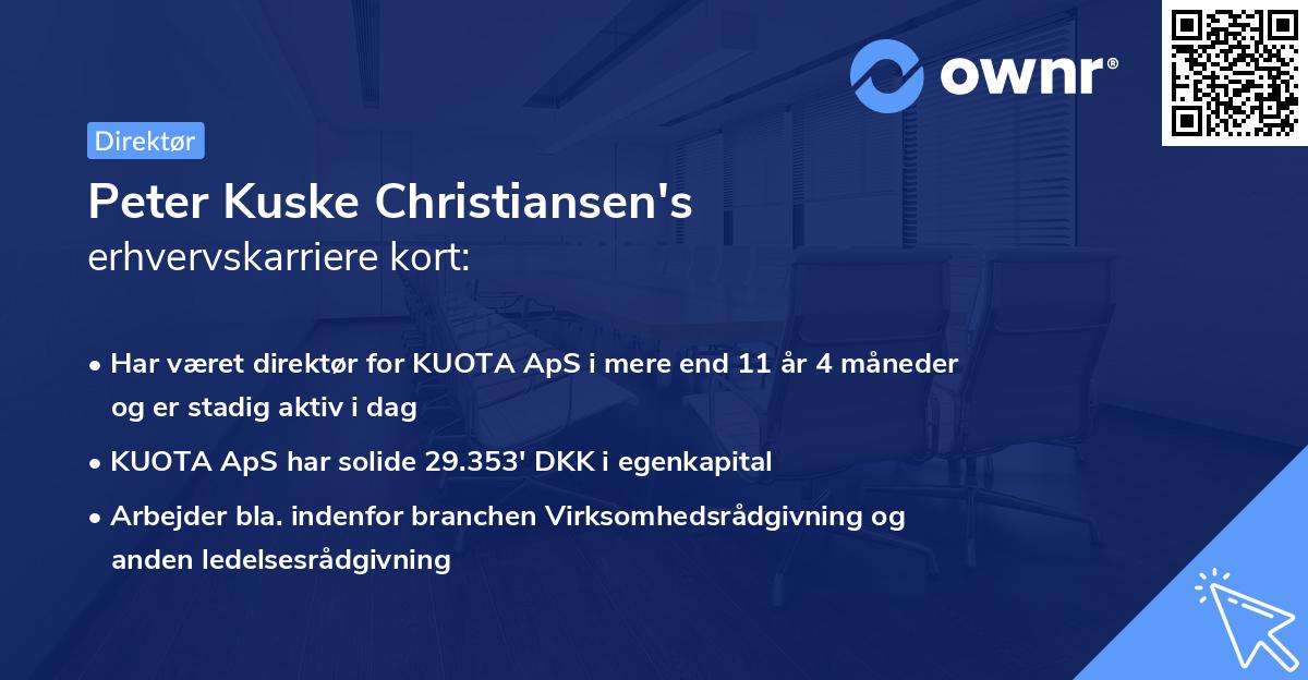 Peter Kuske Christiansen's erhvervskarriere kort
