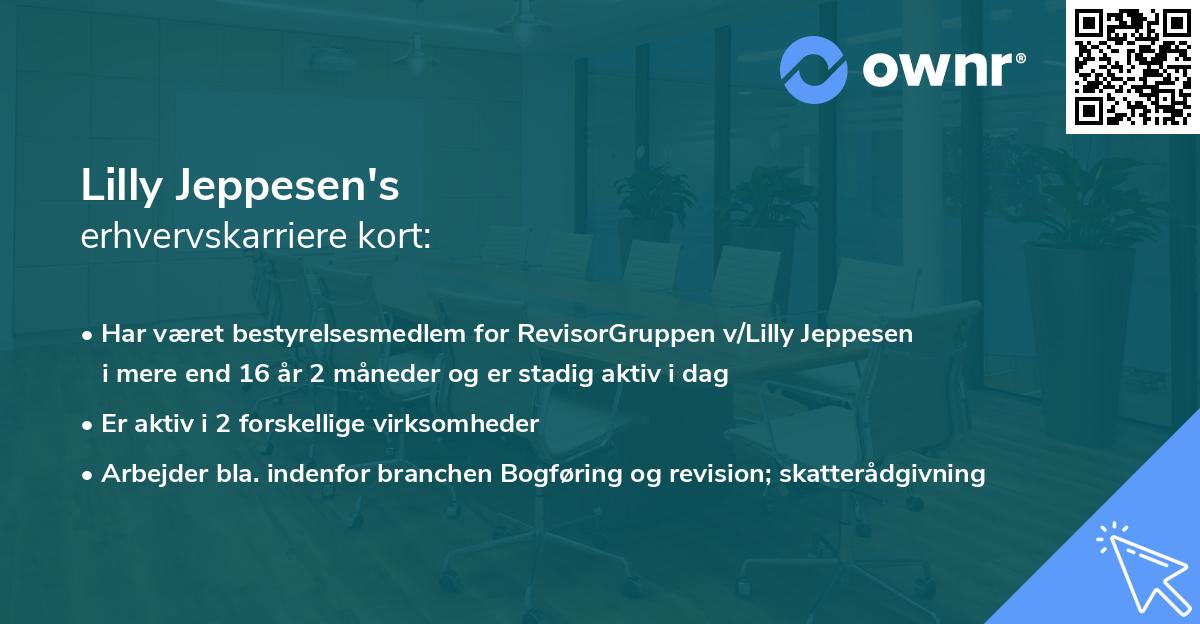 Lilly Jeppesen's erhvervskarriere kort