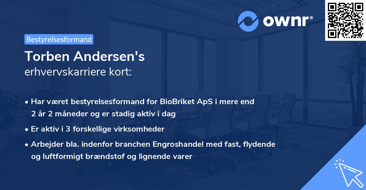 Torben Andersen's erhvervskarriere kort