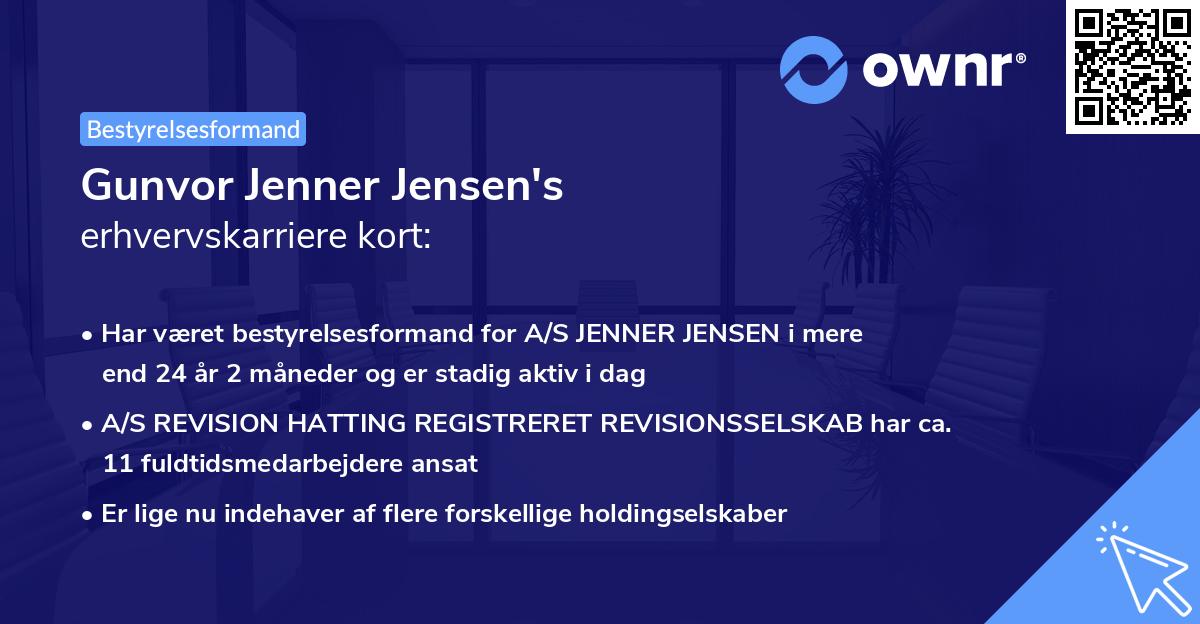 Gunvor Jenner Jensen's erhvervskarriere kort