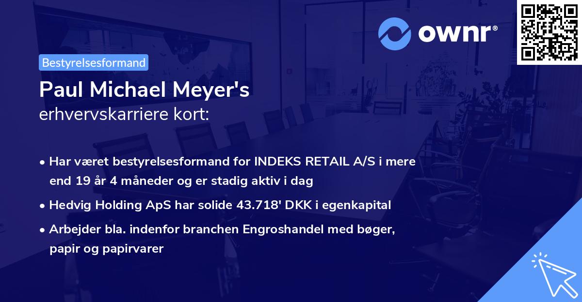 Paul Michael Meyer's erhvervskarriere kort