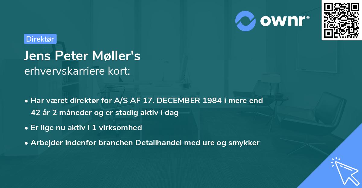 Jens Peter Møller's erhvervskarriere kort