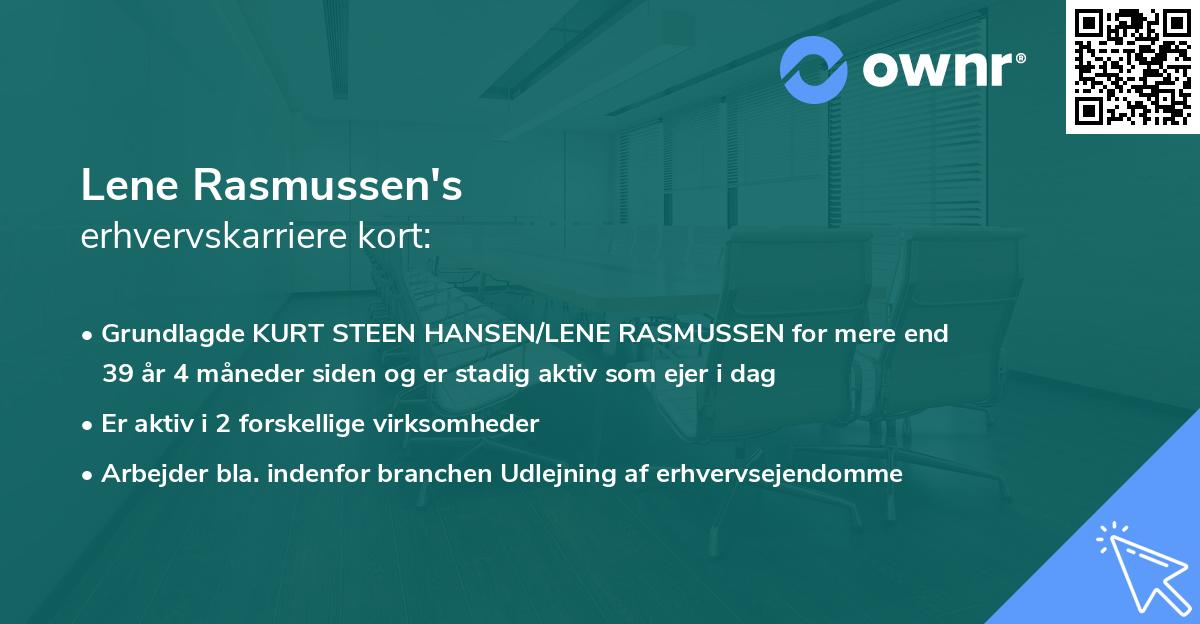 Lene Rasmussen's erhvervskarriere kort