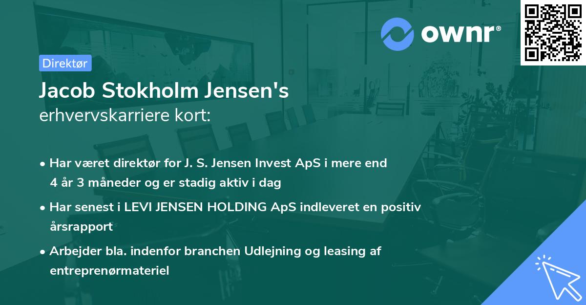 Jacob Stokholm Jensen's erhvervskarriere kort