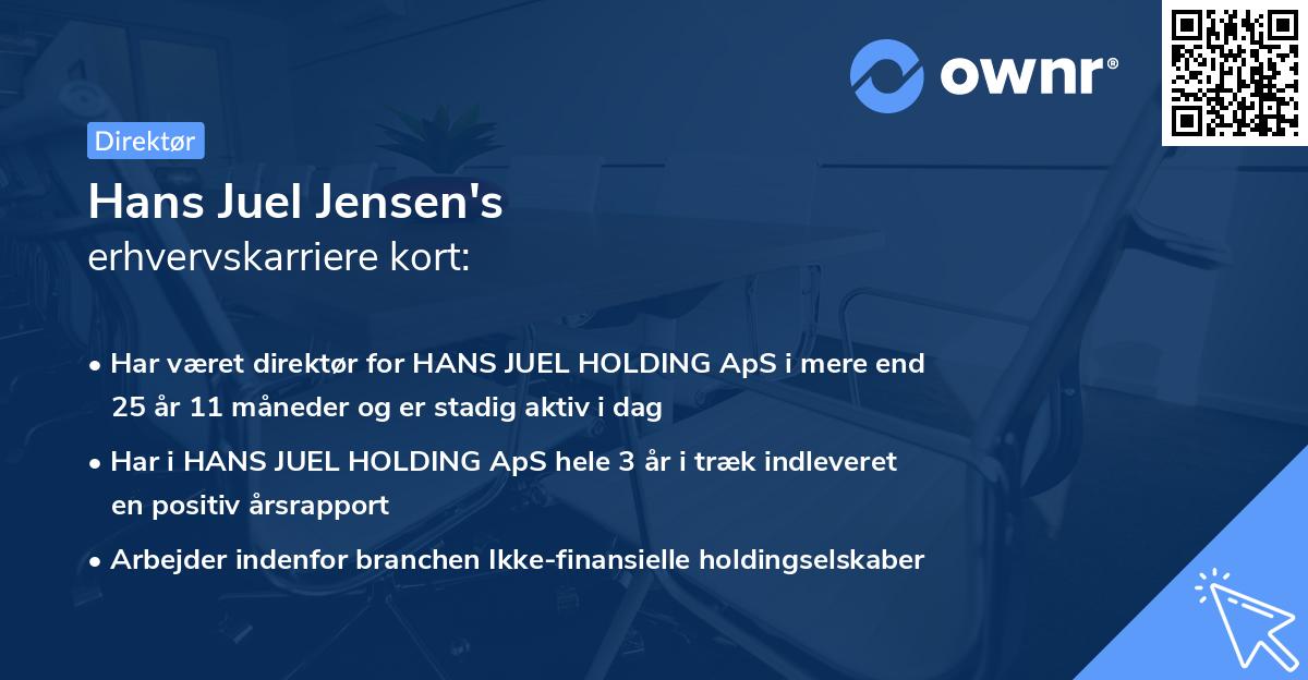 Hans Juel Jensen's erhvervskarriere kort