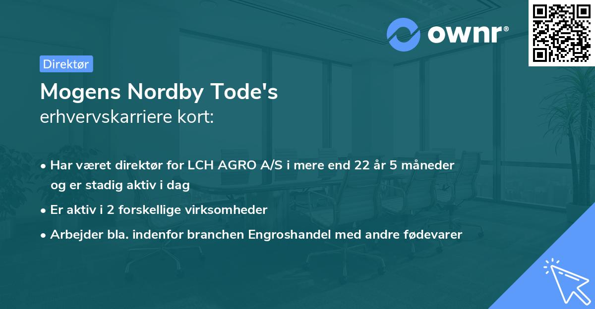 Mogens Nordby Tode's erhvervskarriere kort