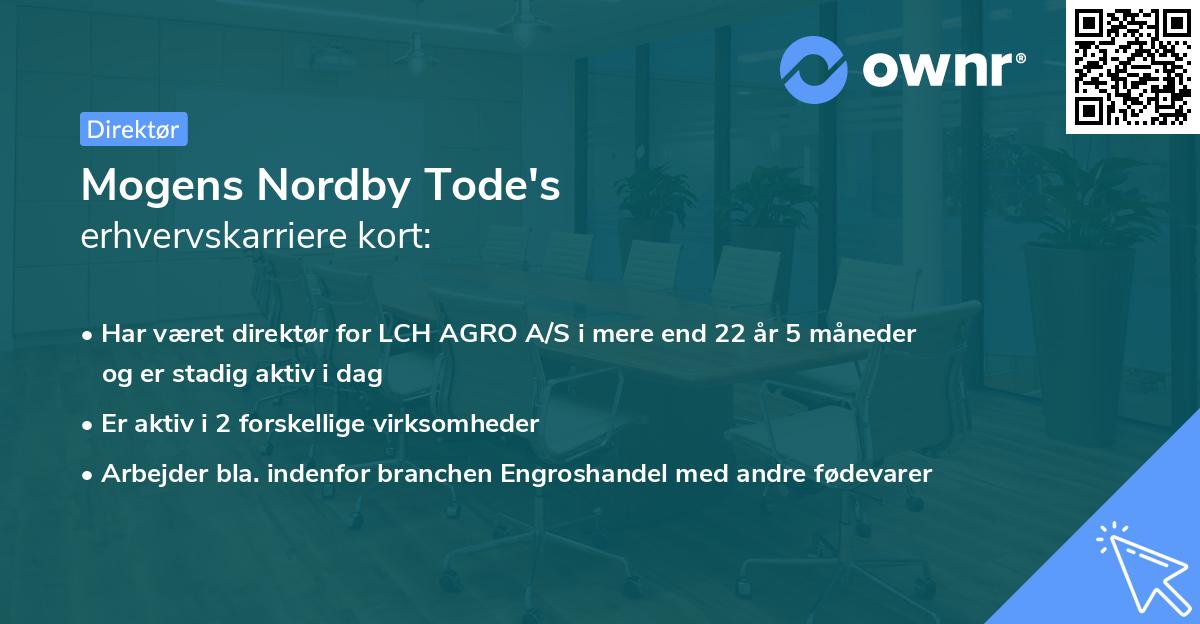 Mogens Nordby Tode's erhvervskarriere kort