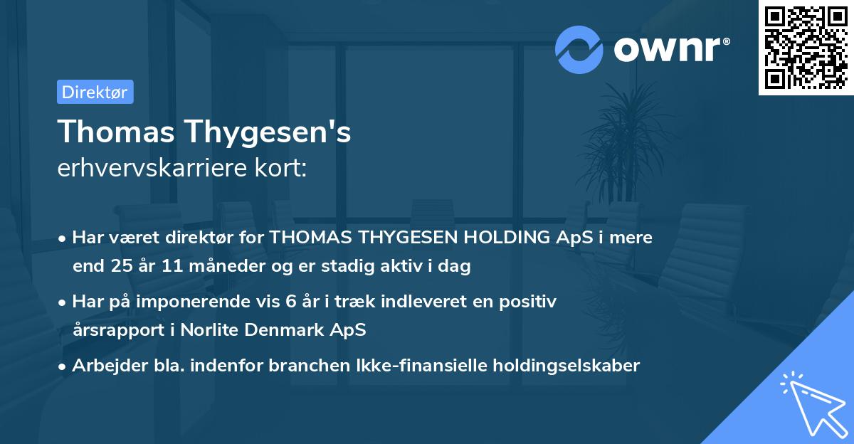 Thomas Thygesen's erhvervskarriere kort