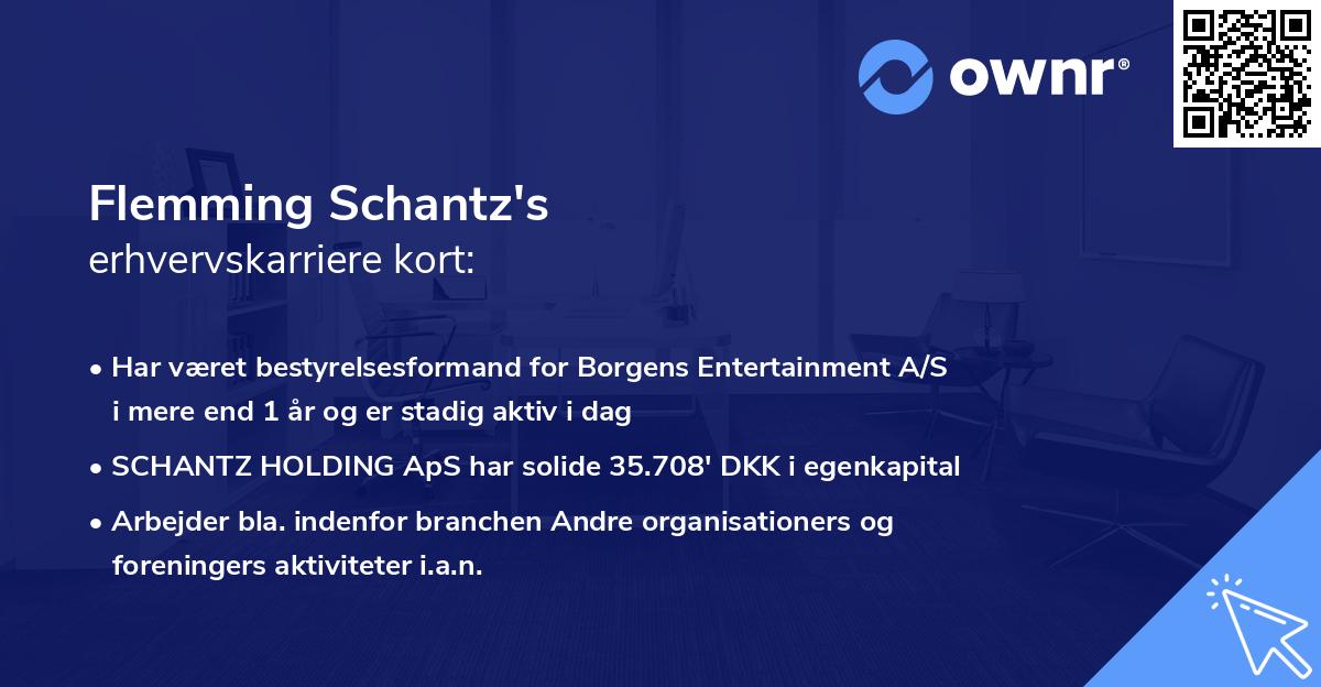 Flemming Schantz's erhvervskarriere kort