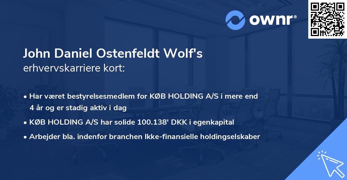 John Daniel Ostenfeldt Wolf's erhvervskarriere kort