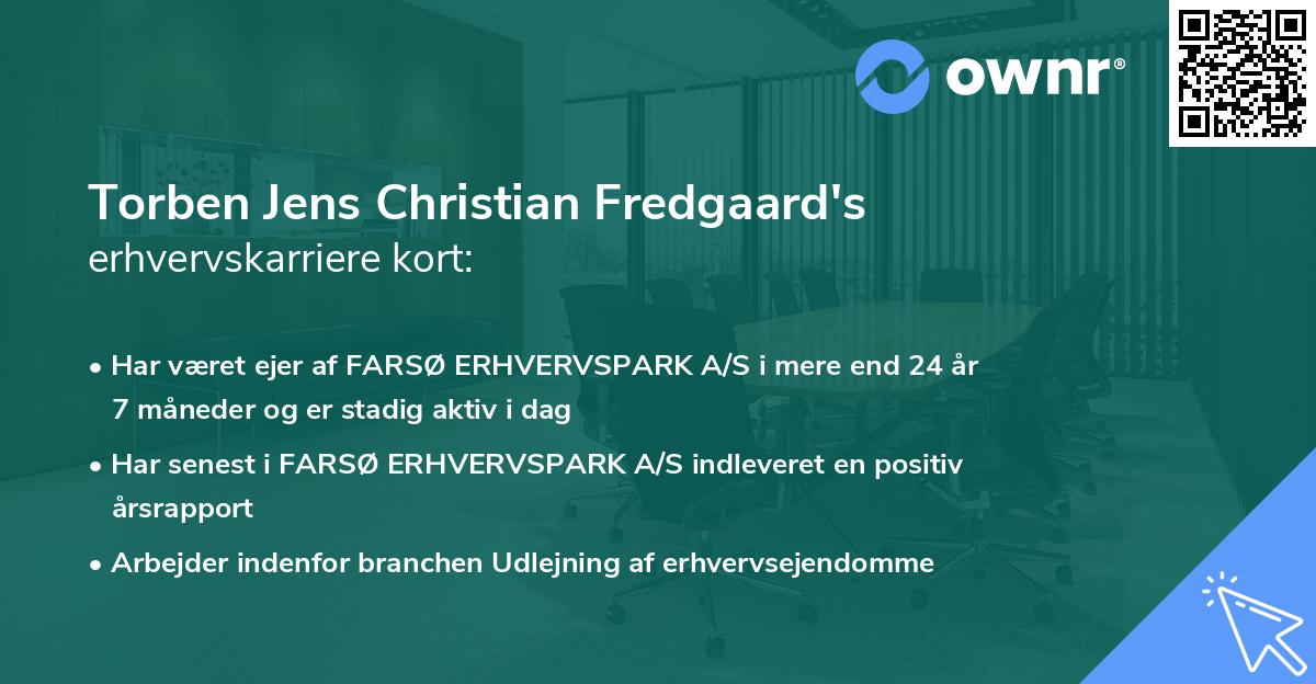 Torben Jens Christian Fredgaard's erhvervskarriere kort