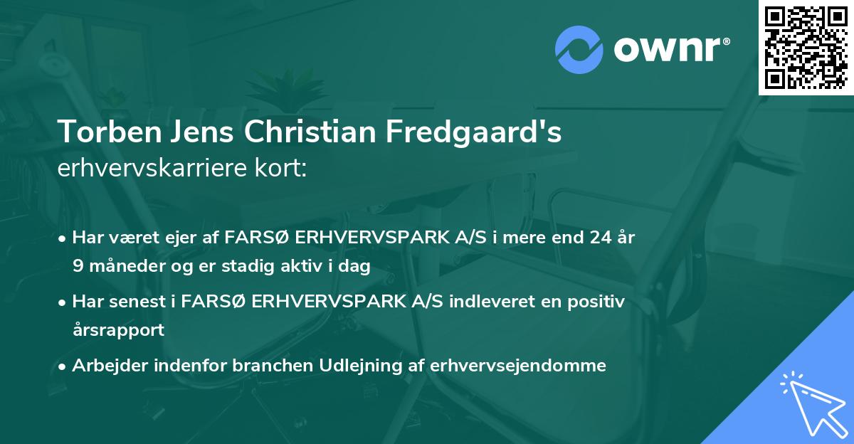 Torben Jens Christian Fredgaard's erhvervskarriere kort