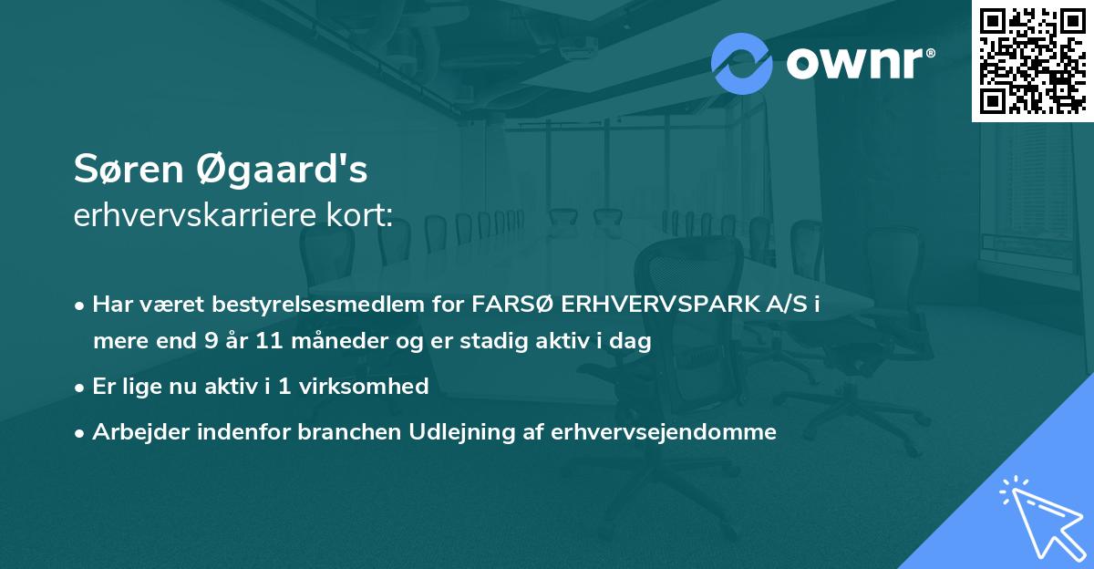 Søren Øgaard's erhvervskarriere kort
