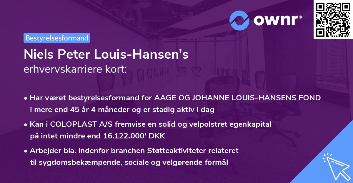 Niels Peter Louis-Hansen's erhvervskarriere kort