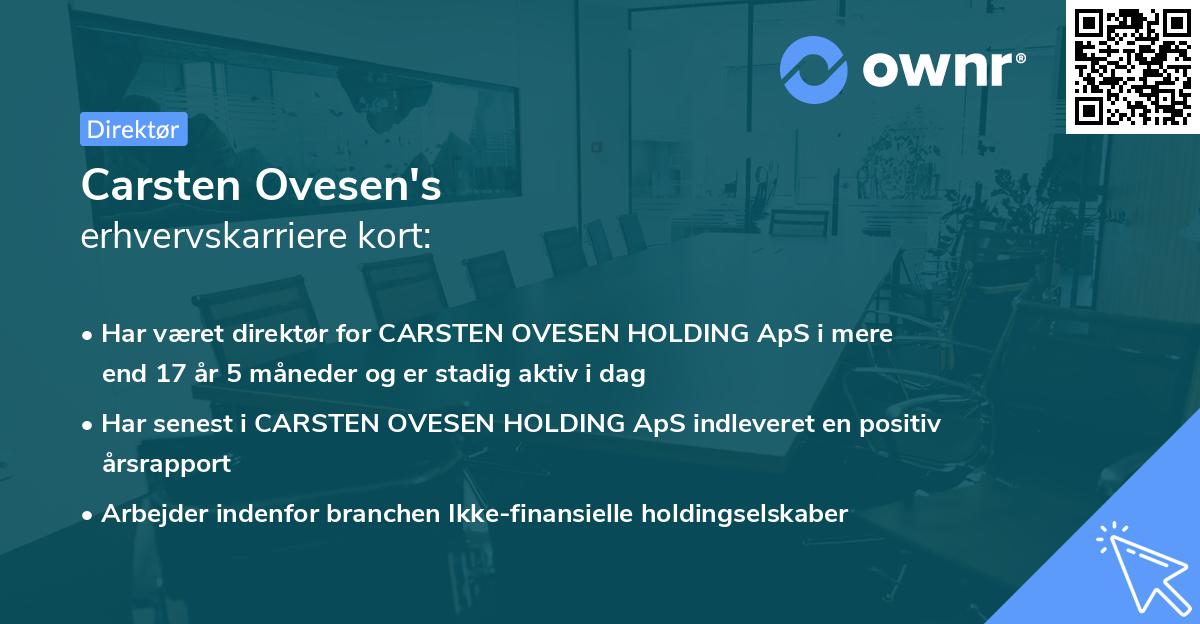 Carsten Ovesen's erhvervskarriere kort