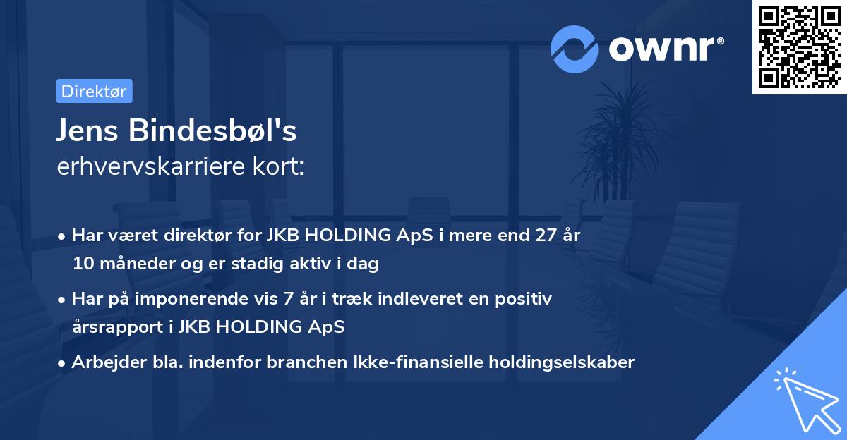 Jens Bindesbøl's erhvervskarriere kort