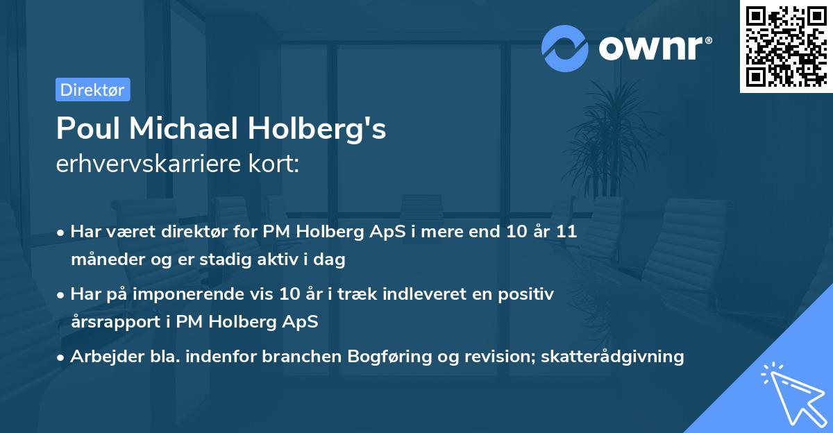 Poul Michael Holberg's erhvervskarriere kort