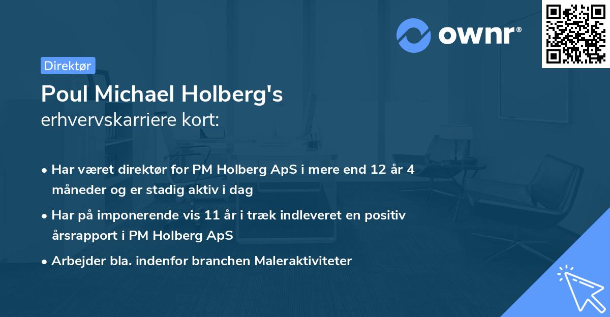 Poul Michael Holberg's erhvervskarriere kort