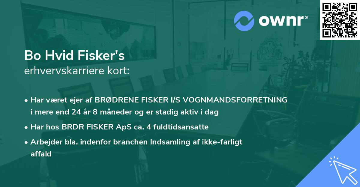 Bo Hvid Fisker's erhvervskarriere kort