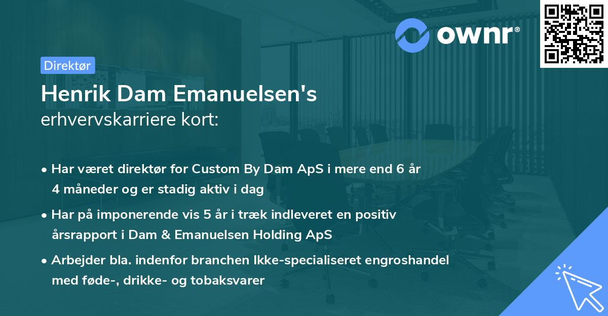 Henrik Dam Emanuelsen's erhvervskarriere kort